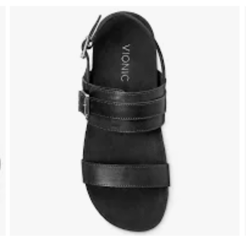 Vionic Grace Samar Black Strappy Comfort Sandal Orthotic Like New Size 7